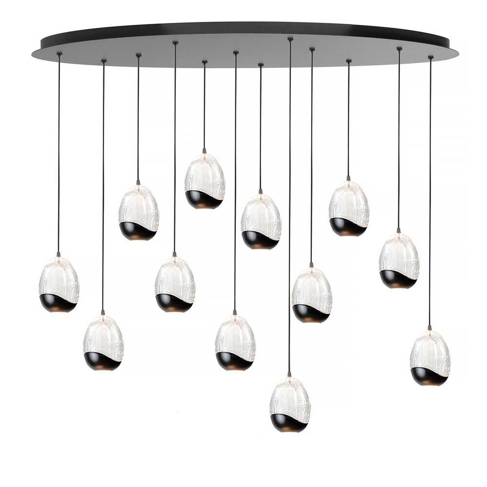 Highlight Hanglamp Clear Egg ovaal 12 lichts L 140 cm helder-zwart Highlight Hanglamp Clear Egg ovaal 12 lichts L 140 cm helder-zwart