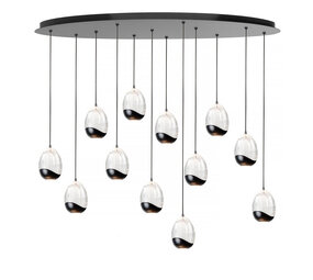 Highlight Hanglamp Clear Egg ovaal 12 lichts L 140 cm helder-zwart Highlight Hanglamp Clear Egg ovaal 12 lichts L 140 cm helder-zwart