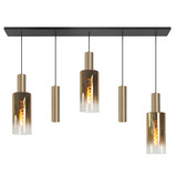 Highlight Hanglamp Perugia 3+2 lichts L 120 cm zwart goud Highlight Hanglamp Perugia 3+2 lichts L 120 cm zwart goud
