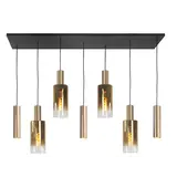 Highlight Hanglamp Perugia 4+3 lichts L 130 cm zwart goud Highlight Hanglamp Perugia 4+3 lichts L 130 cm zwart goud
