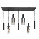 Highlight Hanglamp Perugia 4+3 lichts L 130 cm zwart rook Highlight Hanglamp Perugia 4+3 lichts L 130 cm zwart rook
