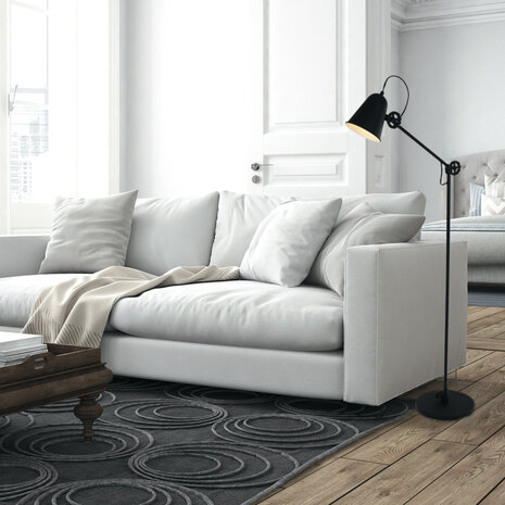 Anne Light & home Vloerlamp dolphin zwart Anne Light & home Vloerlamp dolphin zwart