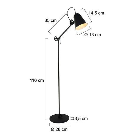 Anne Light & home Vloerlamp dolphin zwart Anne Light & home Vloerlamp dolphin zwart