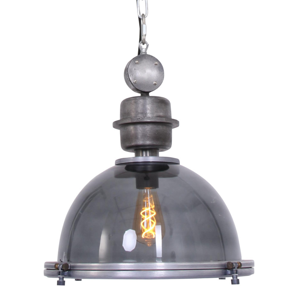 Lightning Industriele Hanglamp 1-L E27 grey glass Grijs