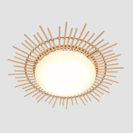 Anne Light & home Plafondlamp Aura Ø 50 Bamboe - wit Anne Light & home Plafondlamp Aura Ø 50 Bamboe - wit