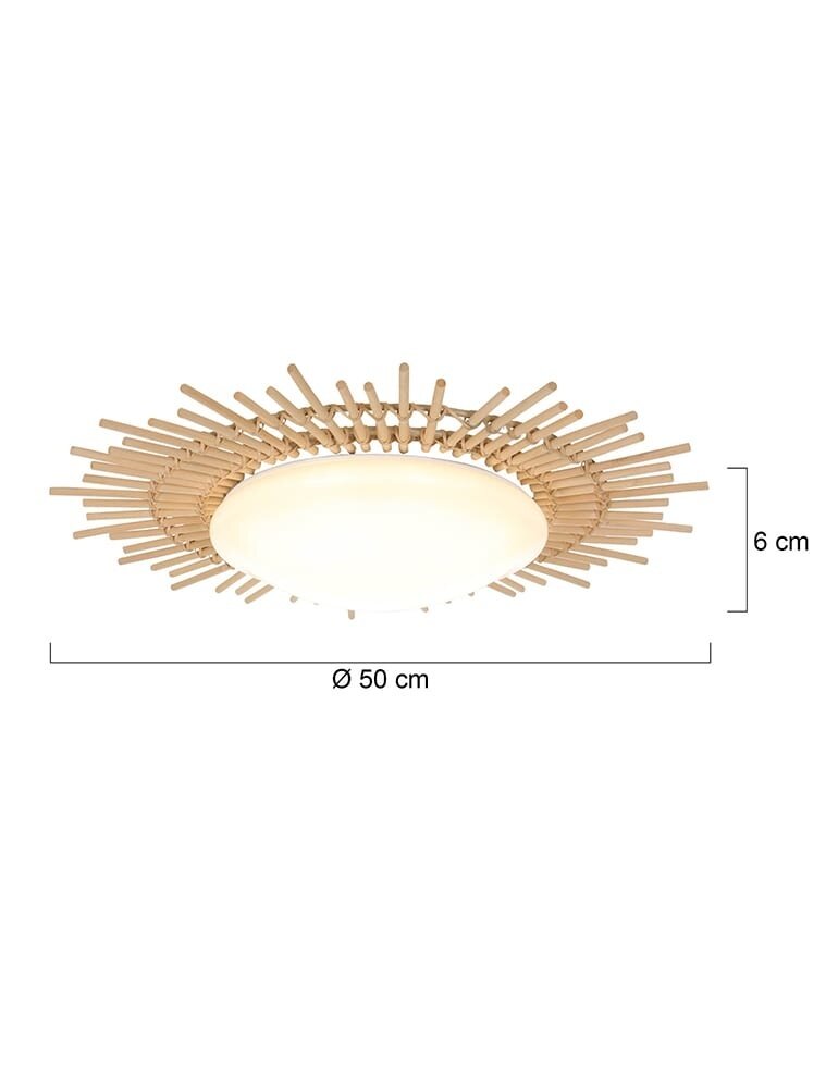 Anne Light & home Plafondlamp Aura Ø 50 Bamboe - wit Anne Light & home Plafondlamp Aura Ø 50 Bamboe - wit