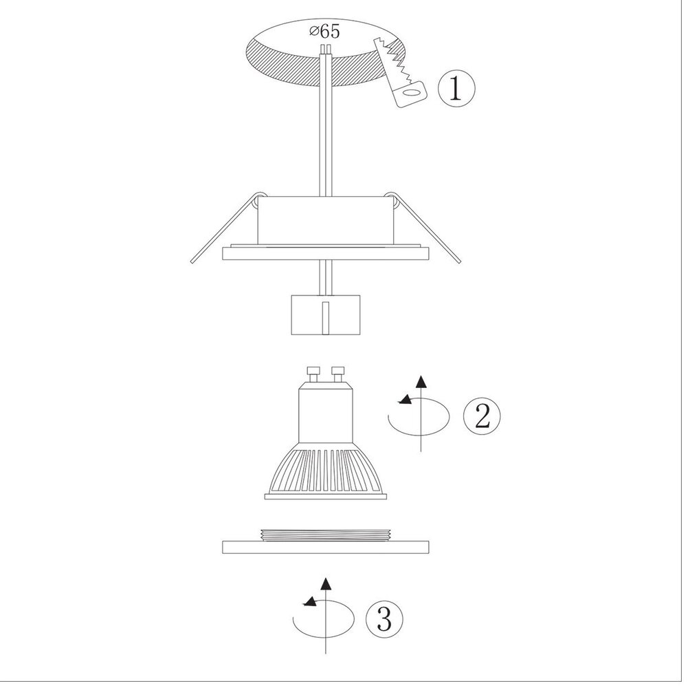 Steinhauer Inbouwspot pelite 2844w wit Steinhauer Inbouwspot pelite 2844w wit