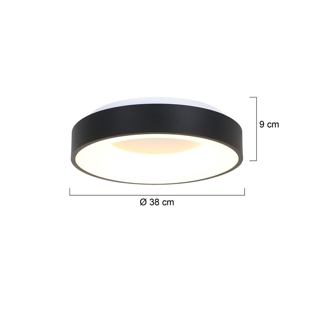 Steinhauer Plafondlamp Ringlede Ø 38 cm 2562 zwart Steinhauer Plafondlamp Ringlede Ø 38 cm 2562 zwart