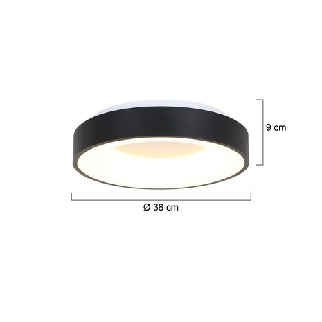 Steinhauer Plafondlamp Ringlede Ø 38 cm 2562 zwart Steinhauer Plafondlamp Ringlede Ø 38 cm 2562 zwart
