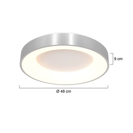 Steinhauer Plafondlamp Ringlede Ø 48 cm 2563 zilver