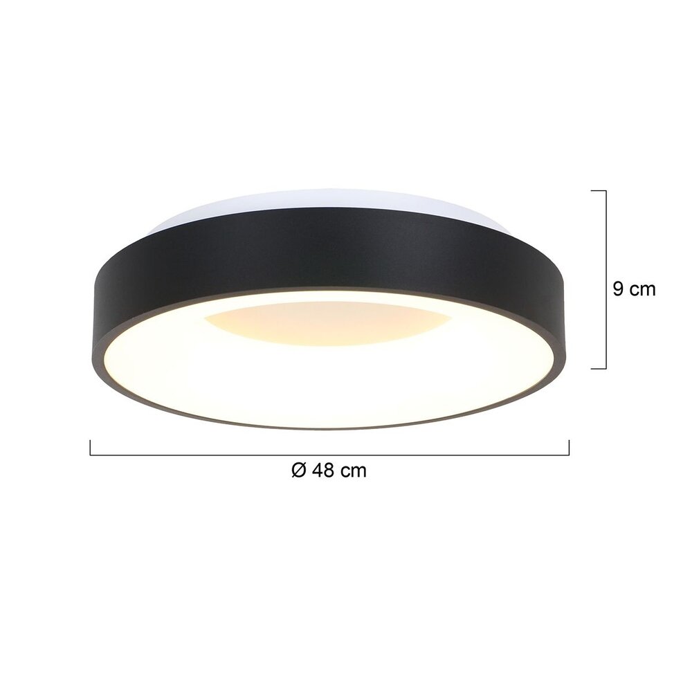Steinhauer Plafondlamp Ringlede Ø 48 cm 2563 zwart Steinhauer Plafondlamp Ringlede Ø 48 cm 2563 zwart