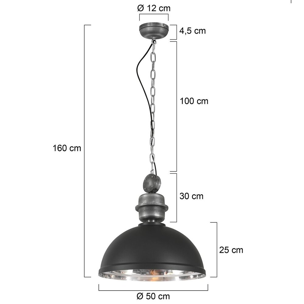Mexlite Hanglamp Gaeve Ø 50 cm zwart Mexlite Hanglamp Gaeve Ø 50 cm zwart