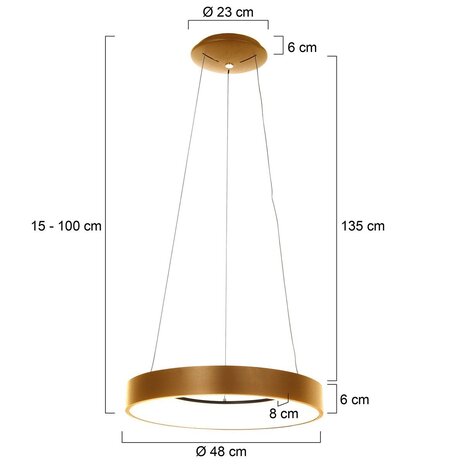 Steinhauer Hanglamp Ringlede Ø 48 cm 2695 goud Steinhauer Hanglamp Ringlede Ø 48 cm 2695 goud