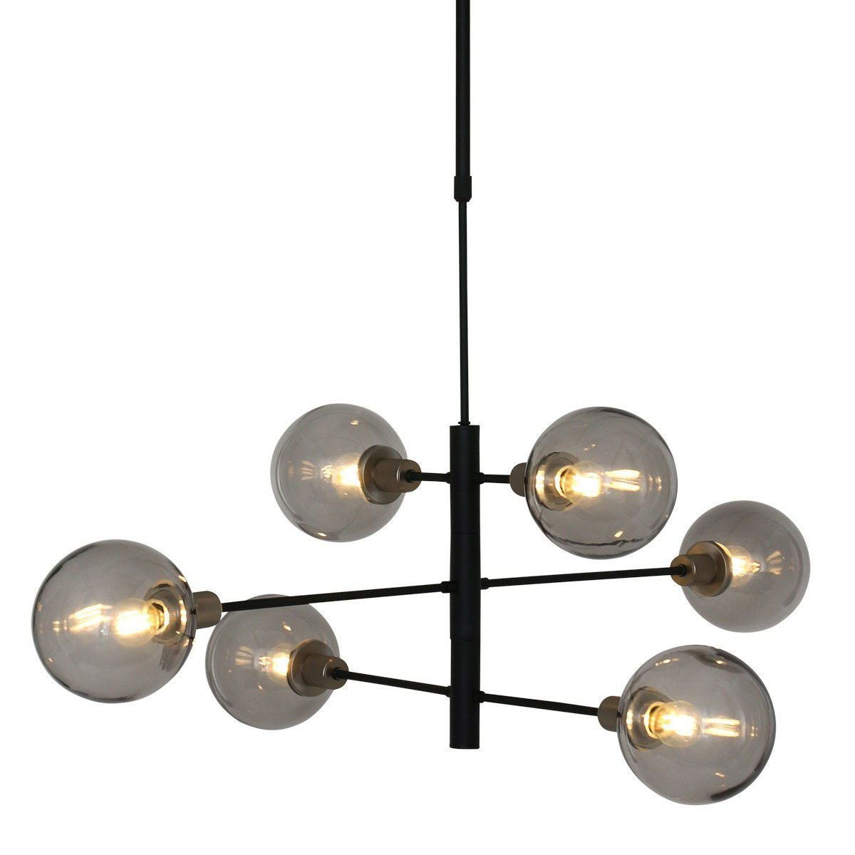 Steinhauer Hanglamp Constellation 6 lichts Ø 105 cm rook zwart