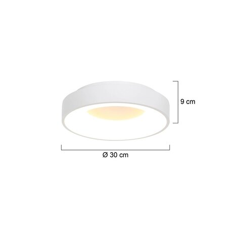 Steinhauer Plafondlamp Ringlede Ø 30 cm 3086 wit