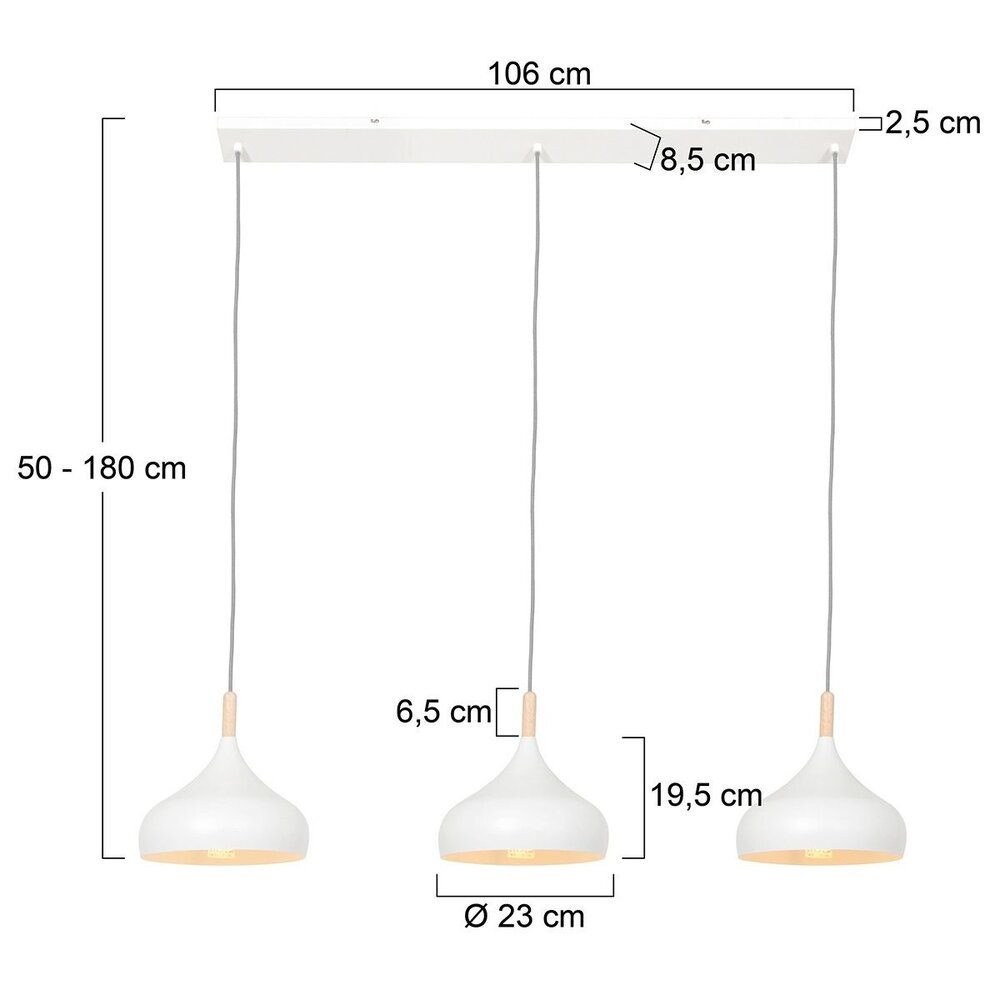 Mexlite Hanglamp 3099w wit Mexlite Hanglamp 3099w wit