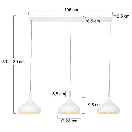Mexlite Hanglamp 3099w wit Mexlite Hanglamp 3099w wit