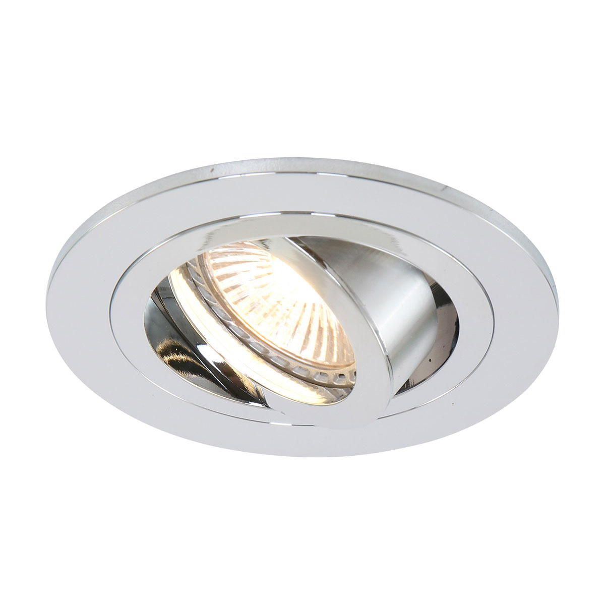 Lightning Moderne Inbouwspot 1-l. Rond Zilver