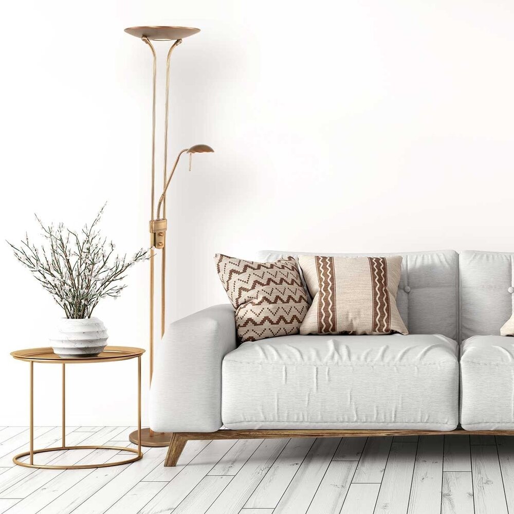 Mexlite Vloerlamp Biron H 180 cm DIM brons