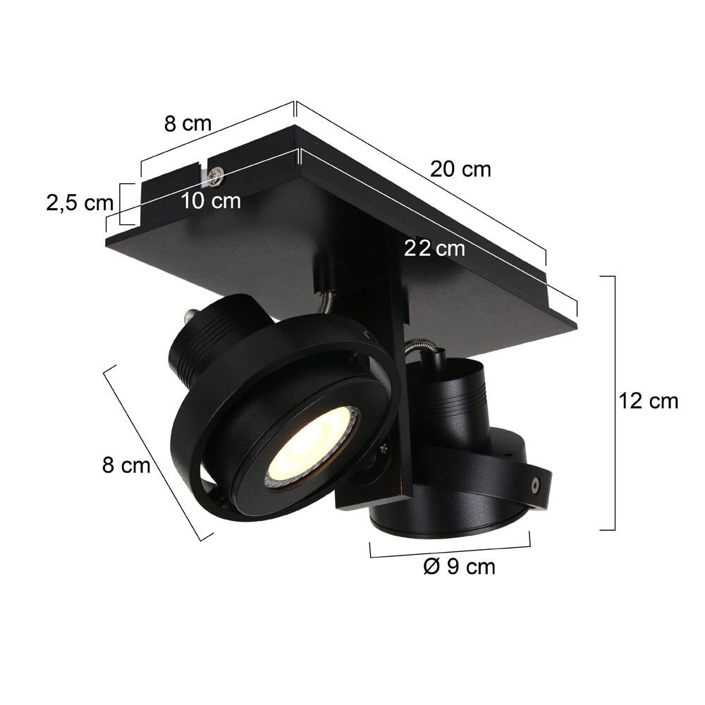 Steinhauer Spot quatro 2 lichts LED 7550 zwart Steinhauer Spot quatro 2 lichts LED 7550 zwart