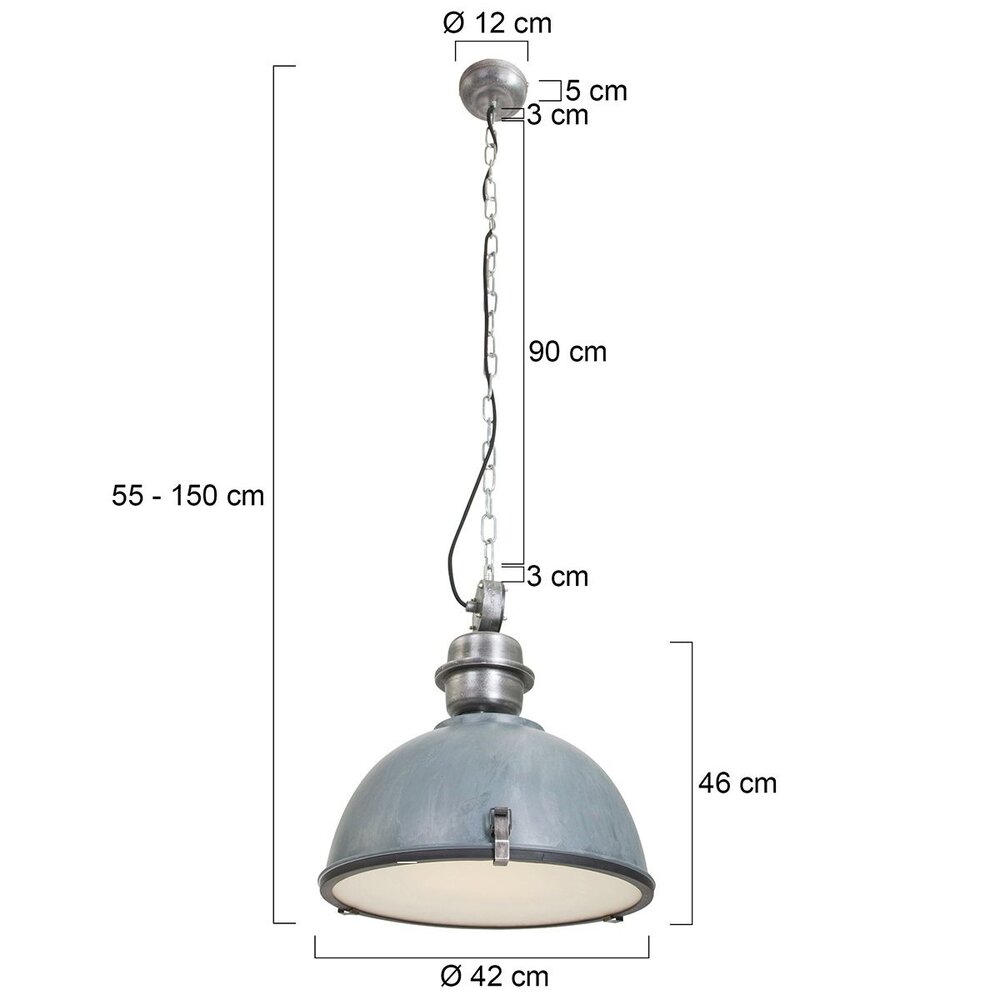 Steinhauer Hanglamp industrieel 7586b grijs Steinhauer Hanglamp industrieel 7586b grijs