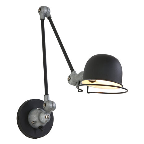 Mexlite Wandlamp davin 7656zw zwart Mexlite Wandlamp davin 7656zw zwart
