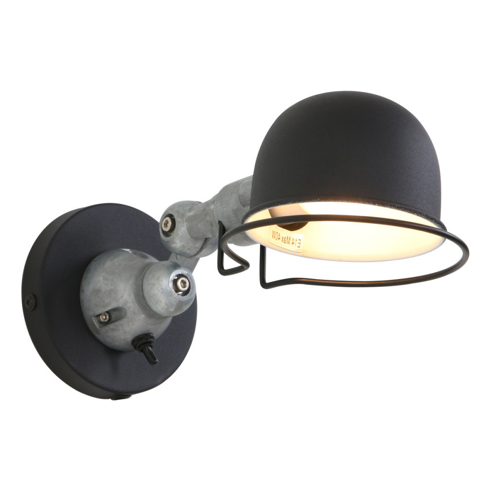 Mexlite Wandlamp davin 7657zw zwart