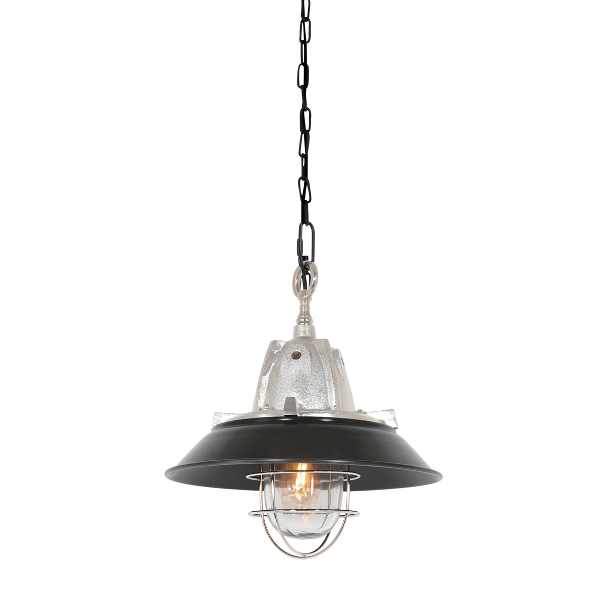 Hanglamp Floris Deluxe zwart met staal