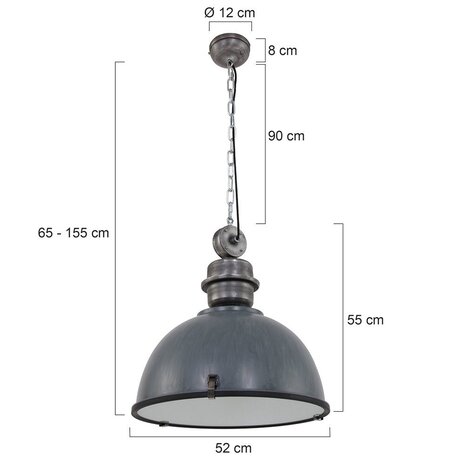 Steinhauer Hanglamp bikkelxxl 7834gr grijs Steinhauer Hanglamp bikkelxxl 7834gr grijs