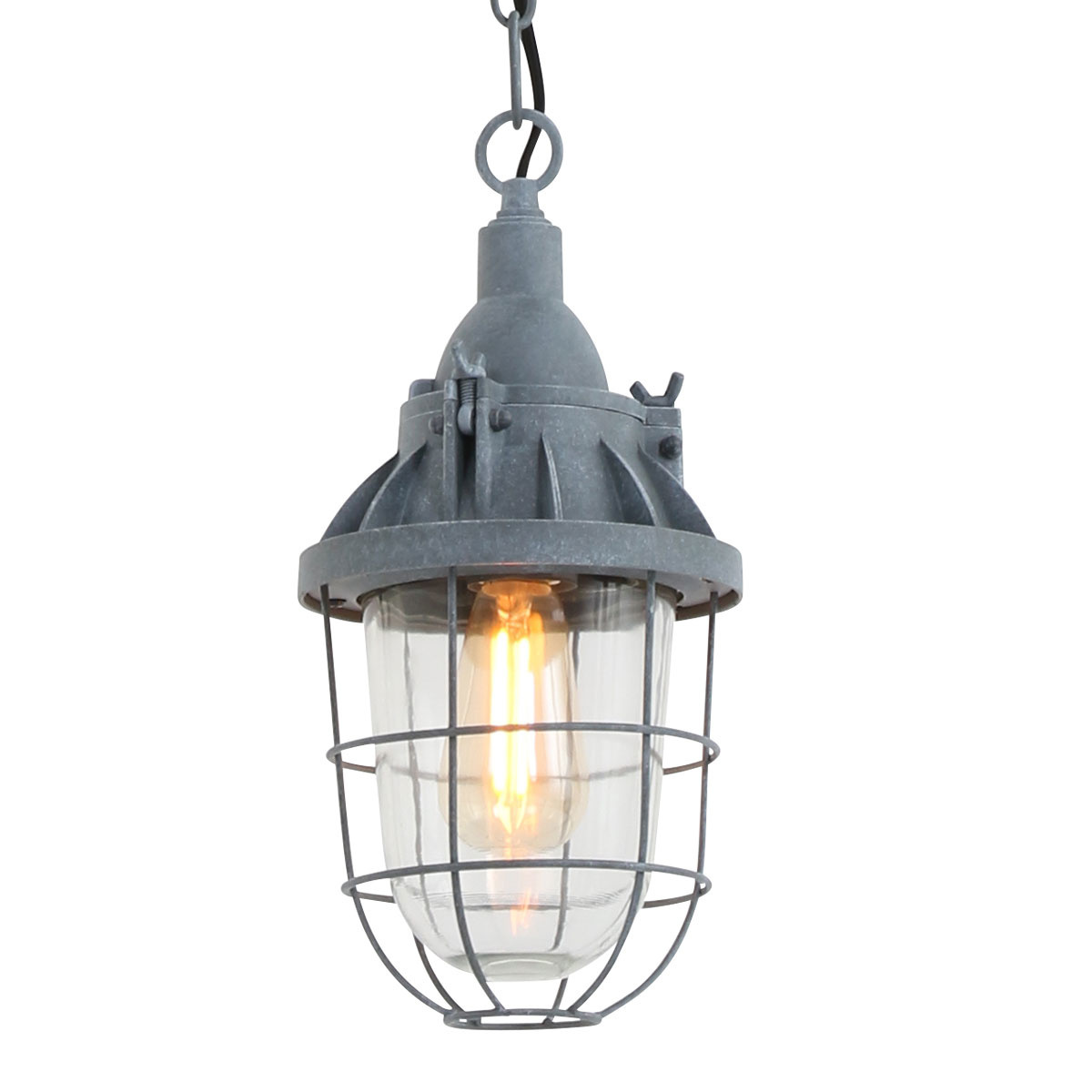 Lightning Industriele Hanglamp 1-l. lantaarn Grijs