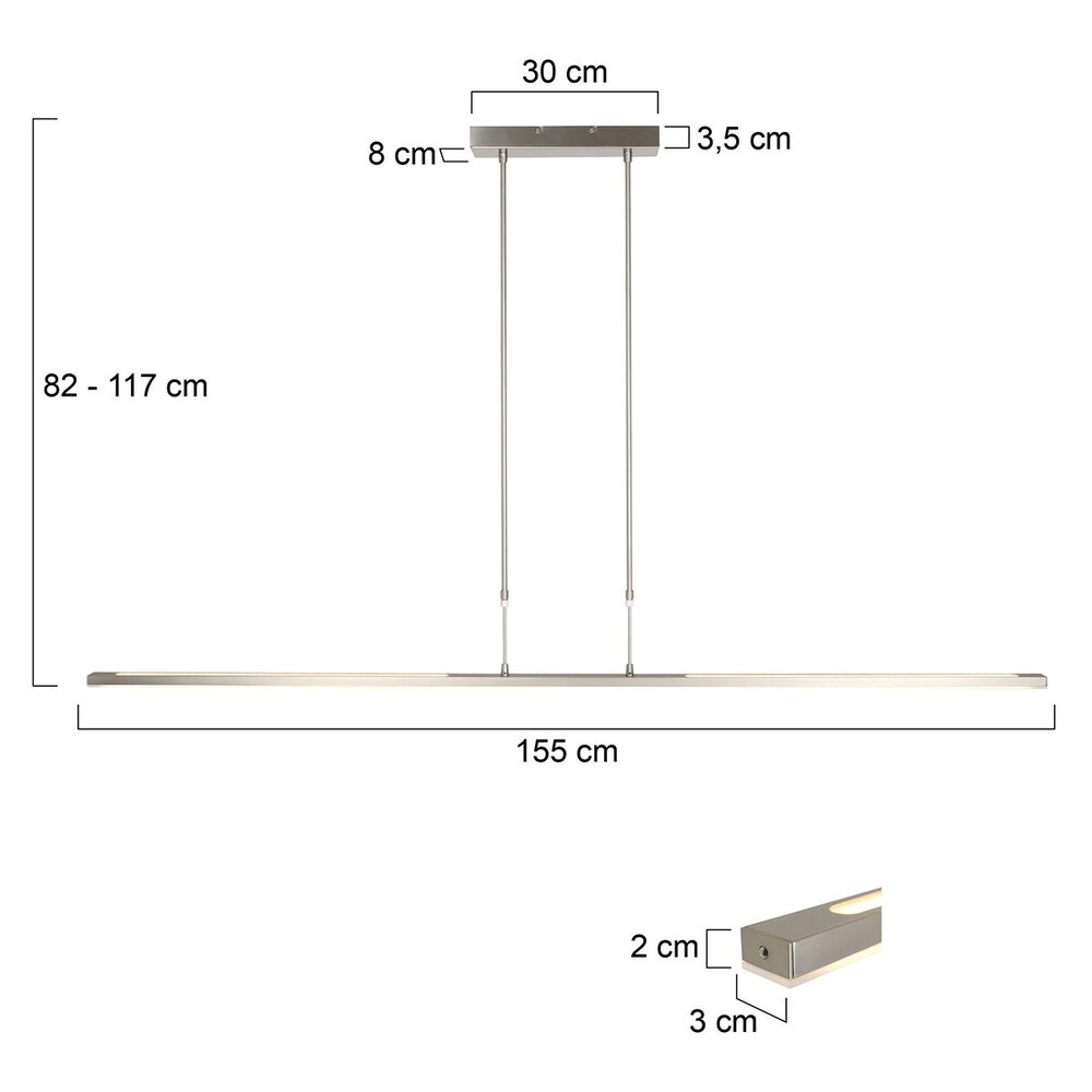 Steinhauer Hanglamp Zelena L 155 cm 7971st mat chroom Steinhauer Hanglamp Zelena L 155 cm 7971st mat chroom