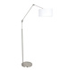 Steinhauer Vloerlamp prestige chic 8100st staal kap chintz wit Steinhauer Vloerlamp prestige chic 8100st staal kap chintz wit