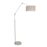 Steinhauer Vloerlamp prestige chic 8101st staal kap grijs linnen Steinhauer Vloerlamp prestige chic 8101st staal kap grijs linnen