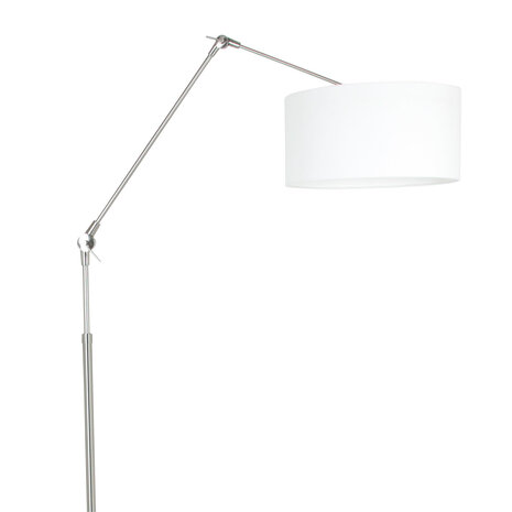Steinhauer Vloerlamp prestige chic 8102st staal kap wit linnen Steinhauer Vloerlamp prestige chic 8102st staal kap wit linnen