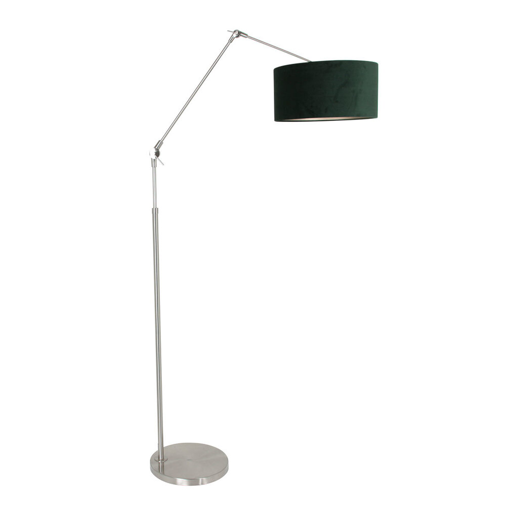 Steinhauer Vloerlamp prestige chic 8103st staal kap groen velours Steinhauer Vloerlamp prestige chic 8103st staal kap groen velours