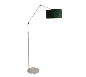 Steinhauer Vloerlamp prestige chic 8103st staal kap groen velours Steinhauer Vloerlamp prestige chic 8103st staal kap groen velours