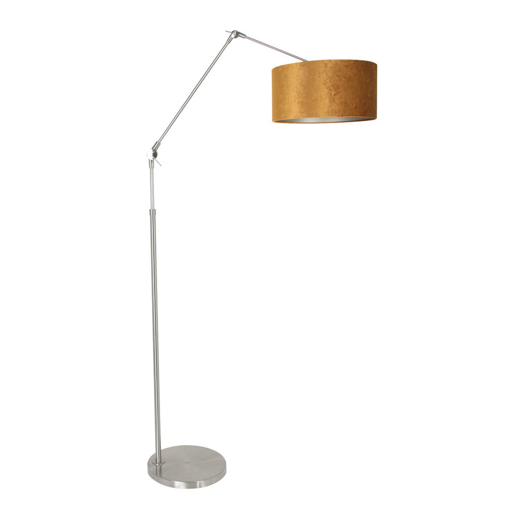 Steinhauer Vloerlamp prestige chic 8104st staal kap goud velours