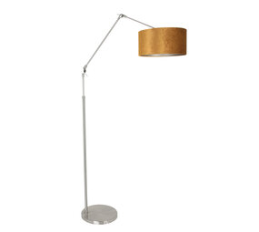 Steinhauer Vloerlamp prestige chic 8104st staal kap goud velours Steinhauer Vloerlamp prestige chic 8104st staal kap goud velours