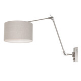 Steinhauer Wandlamp prestige chic 8107 staal kap grijs linnen Steinhauer Wandlamp prestige chic 8107 staal kap grijs linnen