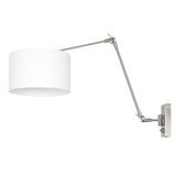 Steinhauer Wandlamp prestige chic 8108 staal kap wit linnen Steinhauer Wandlamp prestige chic 8108 staal kap wit linnen