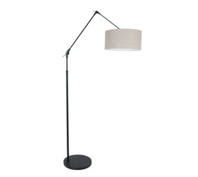 Steinhauer Vloerlamp prestige chic 8113zw zwart kap grijs linnen Steinhauer Vloerlamp prestige chic 8113zw zwart kap grijs linnen