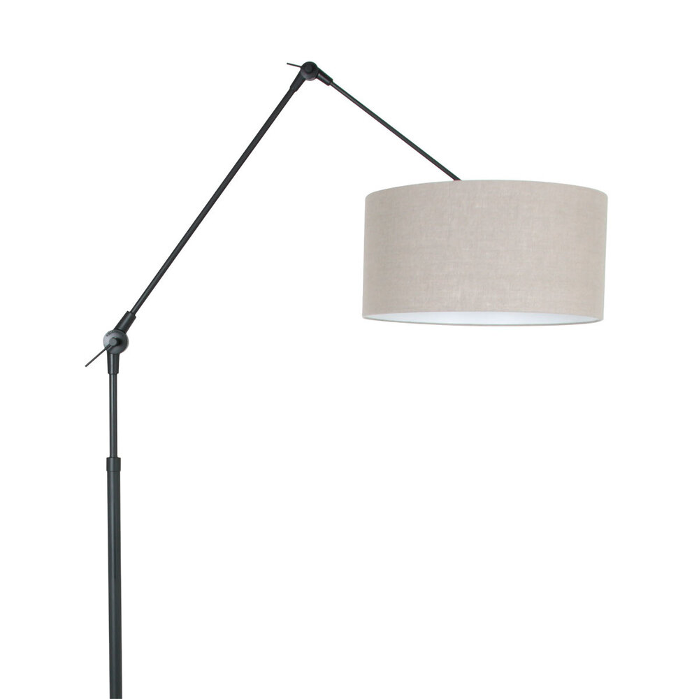 Steinhauer Vloerlamp prestige chic 8113zw zwart kap grijs linnen Steinhauer Vloerlamp prestige chic 8113zw zwart kap grijs linnen