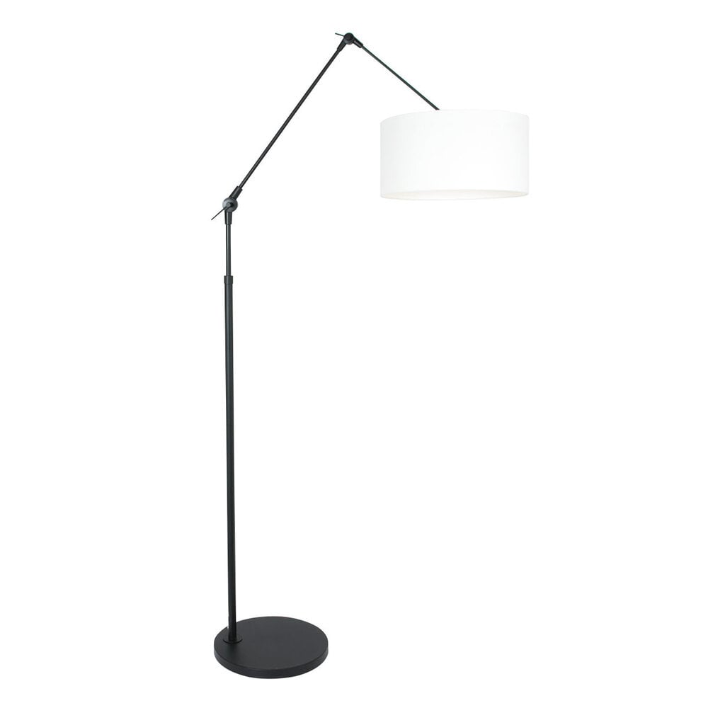 Steinhauer Vloerlamp prestige chic 8114zw zwart kap wit linnen
