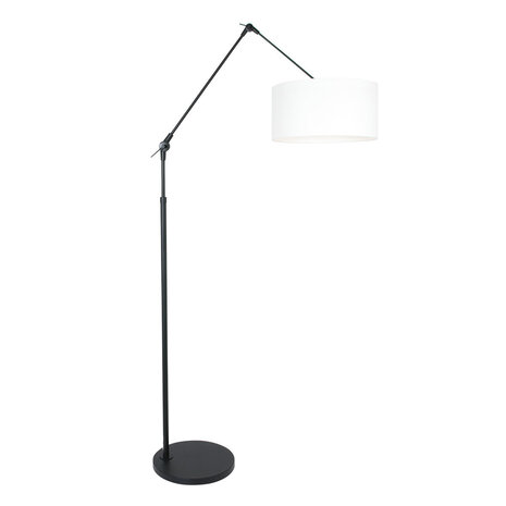 Steinhauer Vloerlamp prestige chic 8114zw zwart kap wit linnen