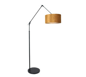 Steinhauer Vloerlamp prestige chic 8117zw zwart kap goud velours Steinhauer Vloerlamp prestige chic 8117zw zwart kap goud velours