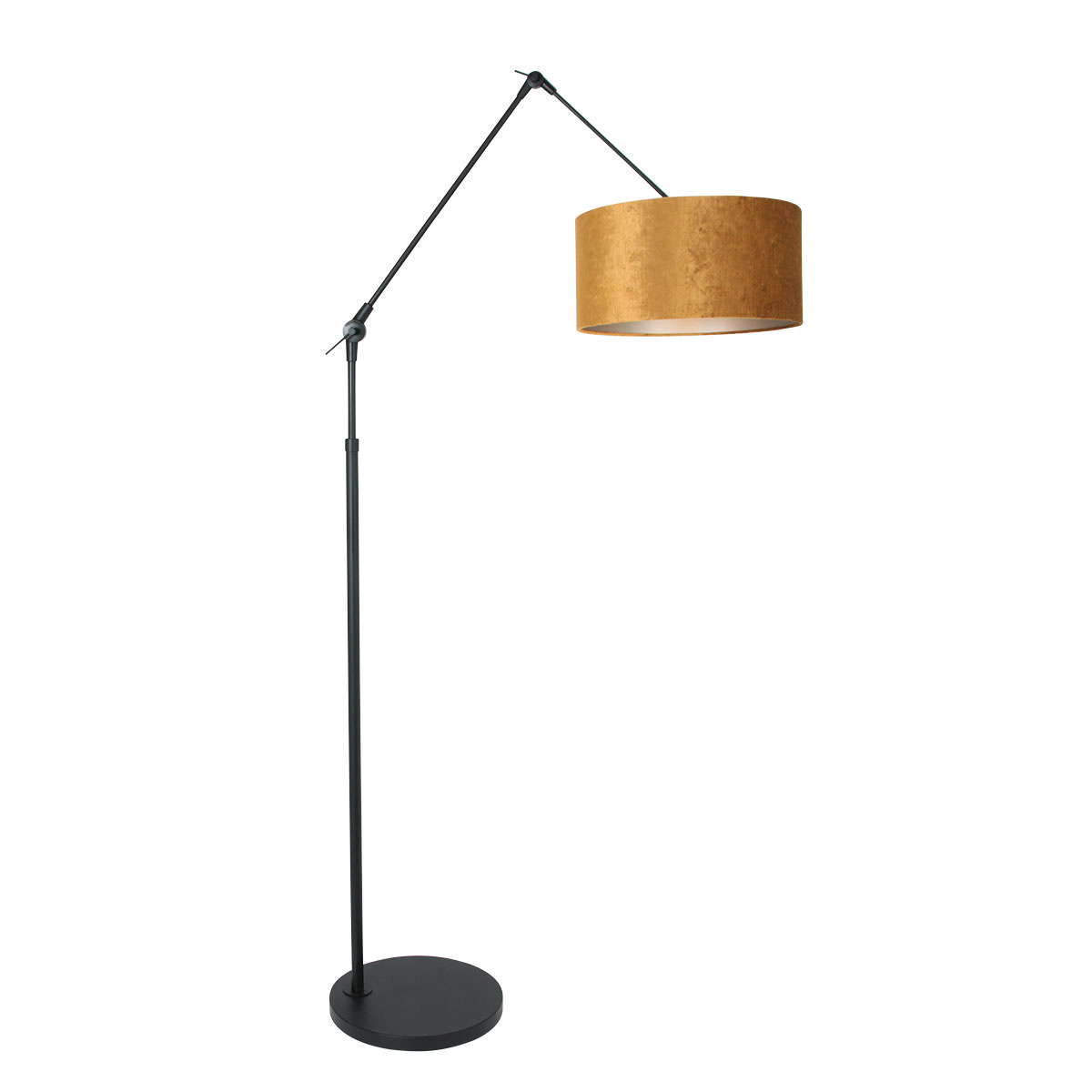 Steinhauer Vloerlamp prestige chic 8117zw zwart kap goud velours