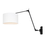 Steinhauer Wandlamp prestige chic 8120 zwart kap wit linnen Steinhauer Wandlamp prestige chic 8120 zwart kap wit linnen