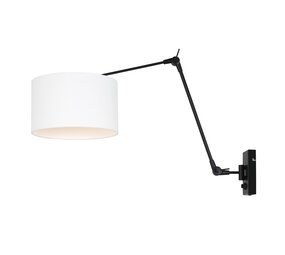 Steinhauer Wandlamp prestige chic 8120 zwart kap wit linnen Steinhauer Wandlamp prestige chic 8120 zwart kap wit linnen