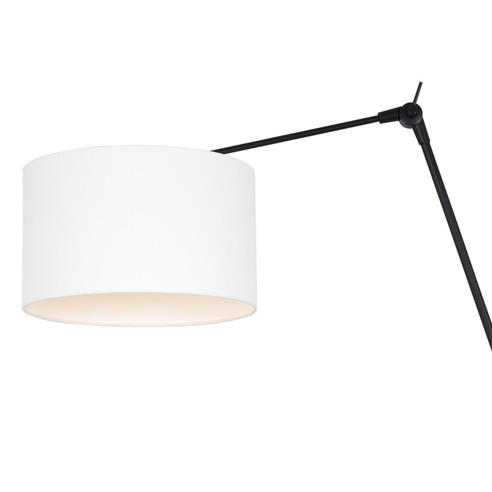 Steinhauer Wandlamp prestige chic 8120 zwart kap wit linnen Steinhauer Wandlamp prestige chic 8120 zwart kap wit linnen