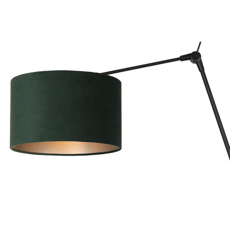 Steinhauer Wandlamp prestige chic 8121 zwart kap groen velours Steinhauer Wandlamp prestige chic 8121 zwart kap groen velours